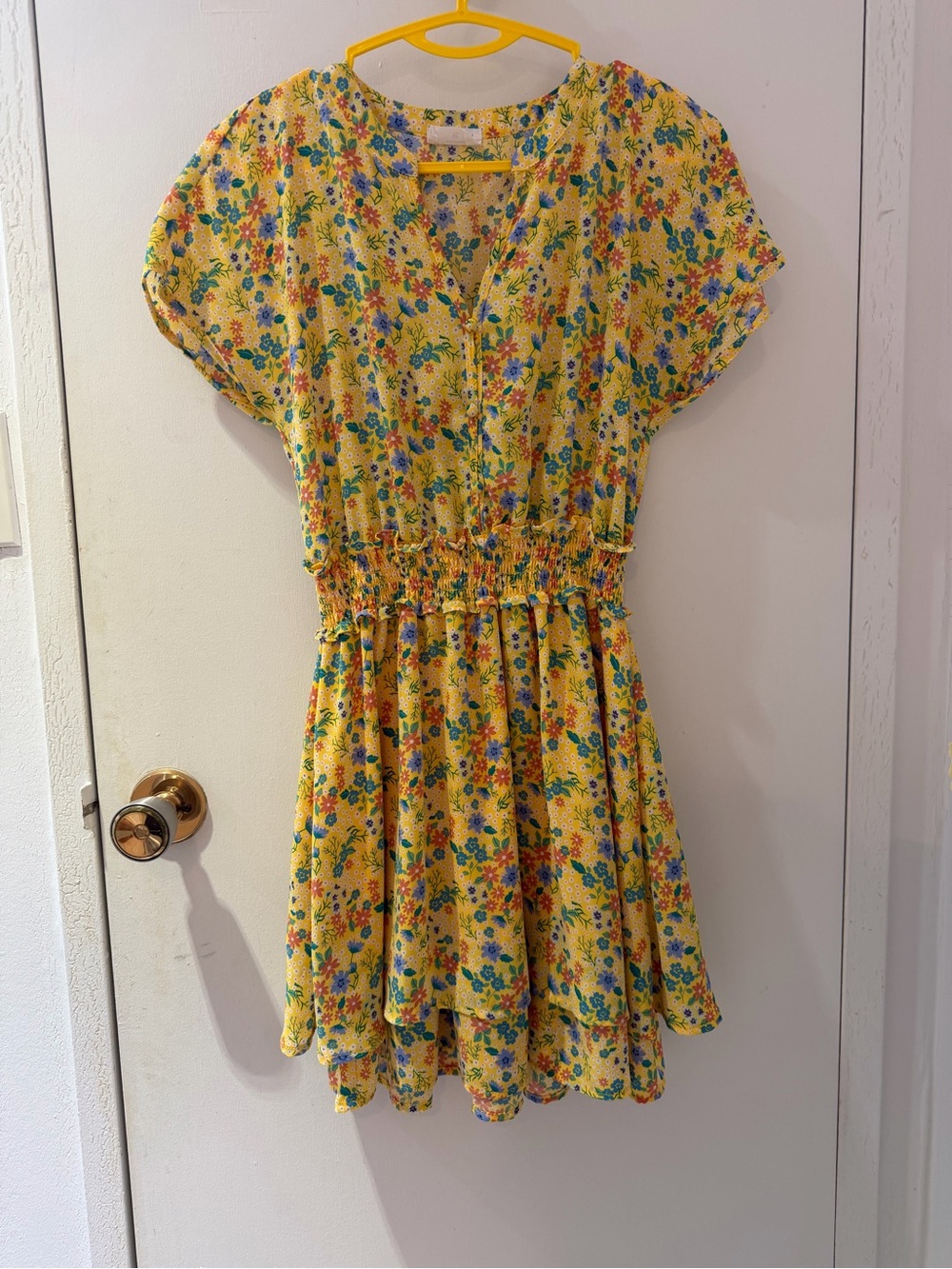 Sienna Sky Yellow Floral Dress lined